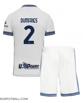 Billige Fotballdrakt Inter Milan Denzel Dumfries #2 Replika Bortedraktsett Barn 2024-25 Kortermet (med bukser)